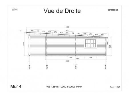 Chalet en bois Bretagne 90m2 WS12649 par WSN