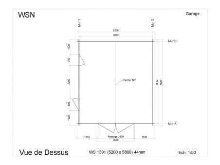 Garage 1 porte 30.16m2 WS1391 par WSN