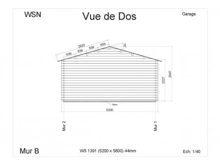 Garage 1 porte 30.16m2 WS1391 par WSN