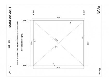 Garage 1 porte 30.16m2 WS1393 par WSN