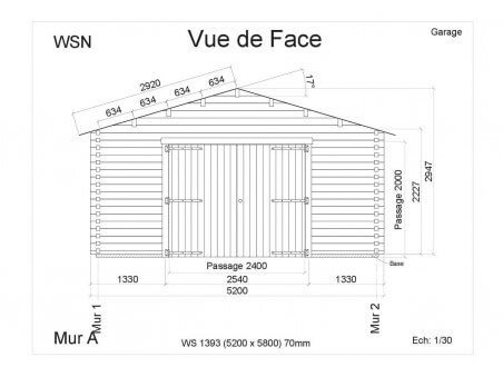 Garage 1 porte 30.16m2 WS1393 par WSN