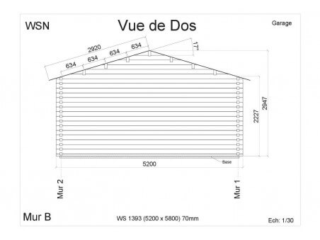 Garage 1 porte 30.16m2 WS1393 par WSN