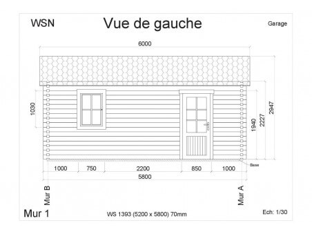 Garage 1 porte 30.16m2 WS1393 par WSN