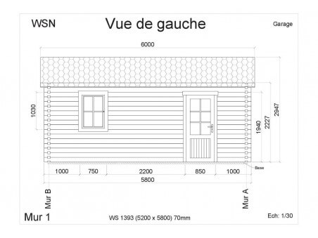 Garage 1 porte 30.16m2 WS1393 par WSN