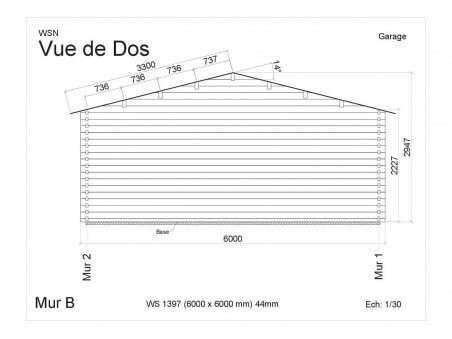 Garage 1 porte 36m2 WS1397 par WSN