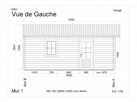 Garage 1 porte 36m2 WS1397 par WSN