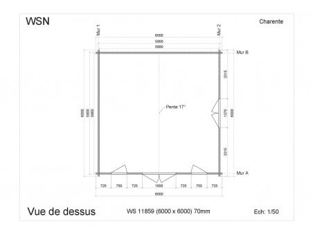 Bungalow en bois CHARENTE 36m² WS11859 par WSN