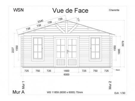 Bungalow en bois CHARENTE 36m² WS11859 par WSN