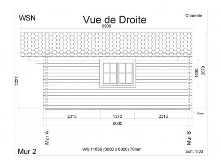 Bungalow en bois CHARENTE 36m² WS11859 par WSN