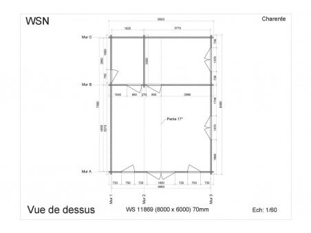 Chalet en bois CHARENTE 48m² WS11869 par WSN