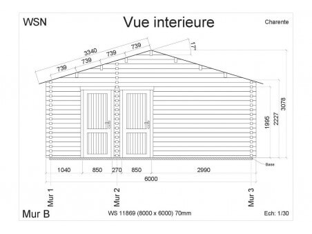 Chalet en bois CHARENTE 48m² WS11869 par WSN