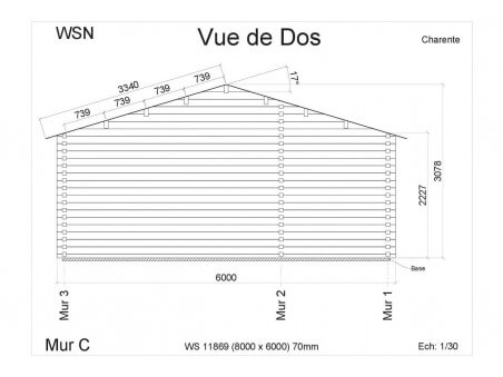 Chalet en bois CHARENTE 48m² WS11869 par WSN