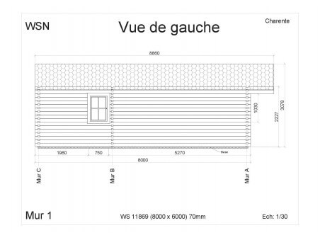 Chalet en bois CHARENTE 48m² WS11869 par WSN