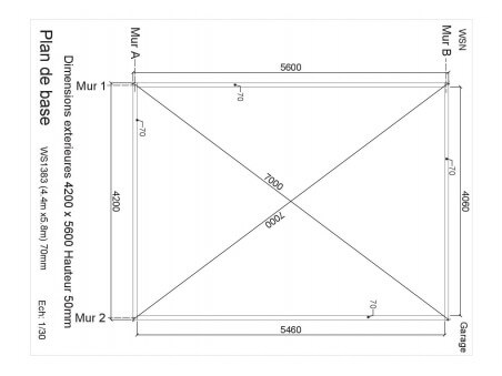 Garage 1 porte 25,52m² WS1383 par WSN