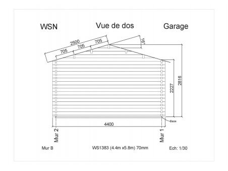 Garage 1 porte 25,52m² WS1383 par WSN
