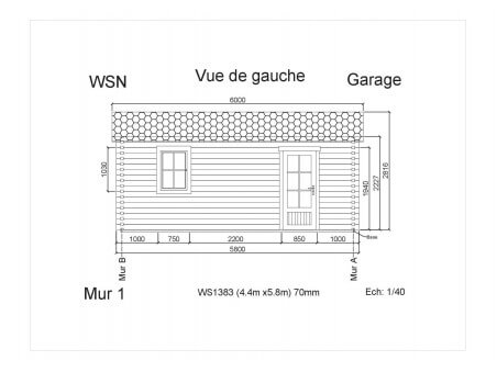 Garage 1 porte 25,52m² WS1383 par WSN