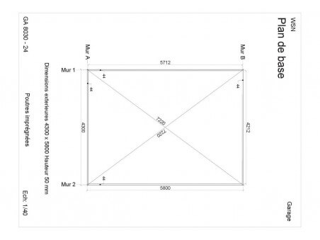 Garage sans porte 27m2 GA8030-24 par WSN