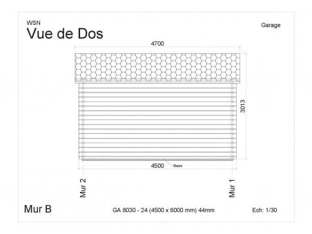 Garage sans porte 27m2 GA8030-24 par WSN