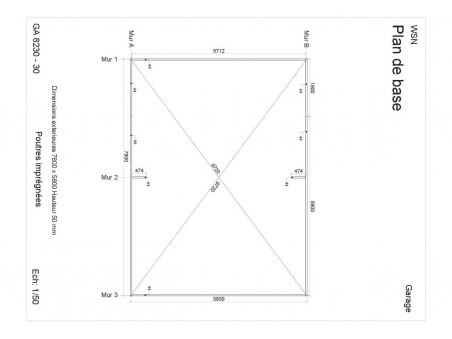 Garage sans porte 48m2 GA8230-30 par WSN