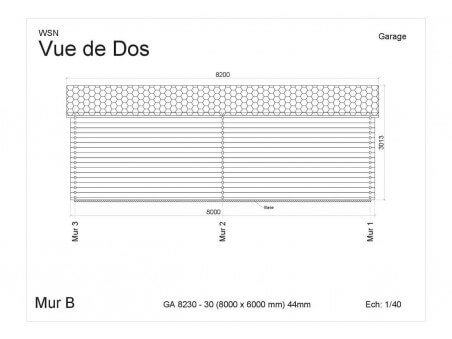 Garage sans porte 48m2 GA8230-30 par WSN