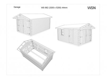 Garage 17m²   Dim. (3200X5200-44mm)