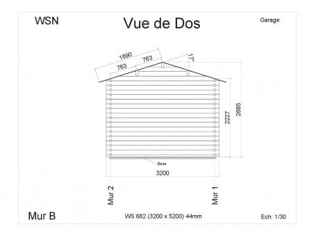 Garage 17m²   Dim. (3200X5200-44mm)