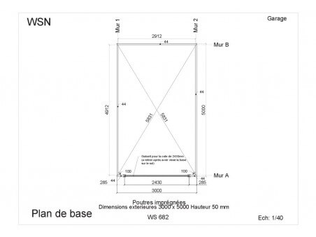 Garage 17m²   Dim. (3200X5200-44mm)