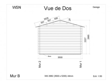 Garage 18m² Dim. (3500X5200-44mm) par WSN