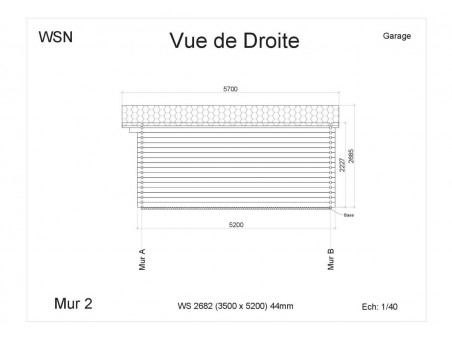 Garage 18m² Dim. (3500X5200-44mm) par WSN