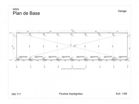 Garage en bois WS 717 par WSN - Plan de base