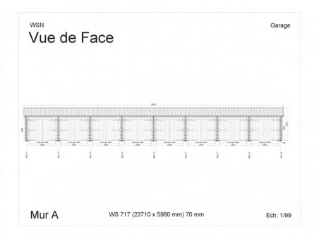 Garage en bois WS 717 par WSN - Vue de face