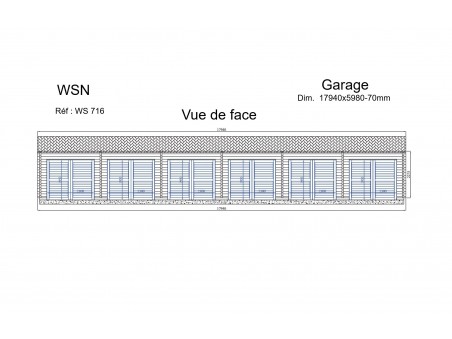 Garage 107m² 6 places (17940X5980-70mm)