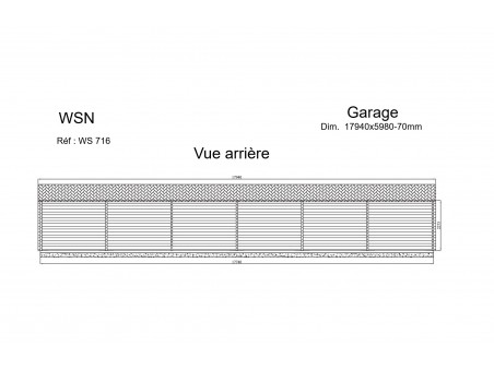 Garage 107m² 6 places (17940X5980-70mm)