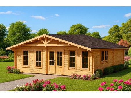 Chalet en bois  Charente 72m²  Dim. (9000x8000-44mm)
