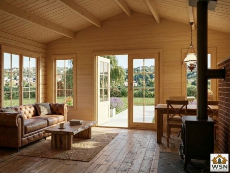 Bungalow en bois  CHARENTE 36m² Dim. (6000X6000-44mm)