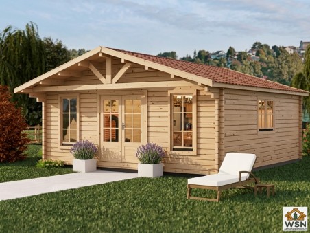 Bungalow en bois  CHARENTE 36m² Dim. (6000X6000-44mm)