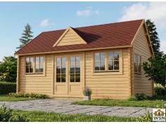Bungalow en bois  VOSGES 31,8m² Dim. (6000X5300-44mm)