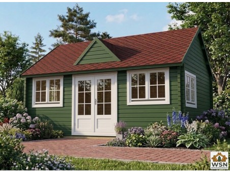 Bungalow en bois VOSGES 25,8m² Dim. (6000X4300-44mm) GP
