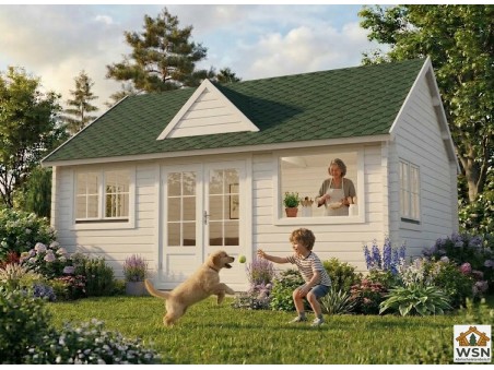 Bungalow en bois  VOSGES 36m² Dim.  (6000X6000-70mm)