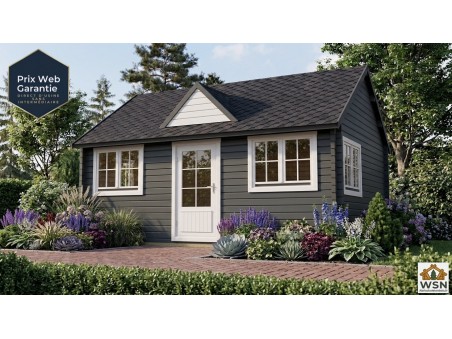 Bungalow en bois  VOSGES 25,8m² Dim. (6000X4300-44mm) PP