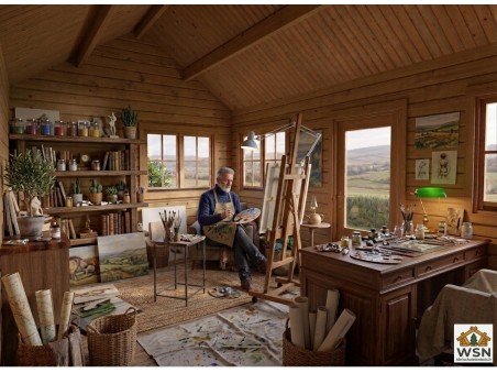 Bungalow en bois  VOSGES 25,8m² Dim. (6000X4300-44mm) PP