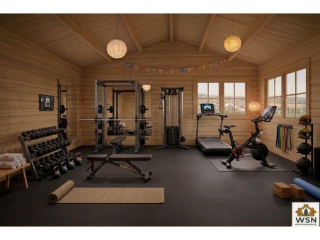 Bungalow en bois  VOSGES 31,8m² Dim. (6000X5300-44mm)