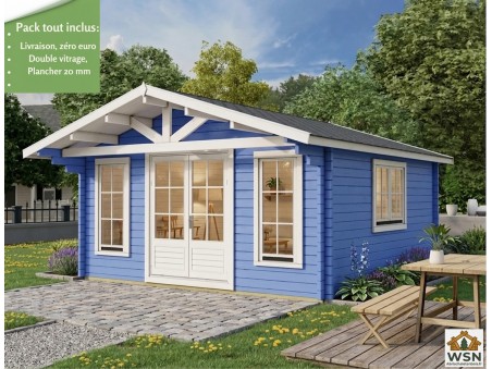 Bungalow en bois  CHARENTE 25m² Dim. (5000X5000-44mm)