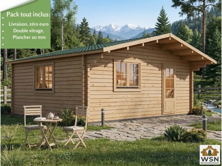 Bungalow en bois  VAR 36m² Dim.  (6000X6000-44mm)