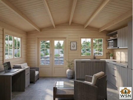 Bungalow en bois  AVEYRON 20m²   Dim. (5000X4000-44mm)