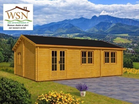 Chalet en bois  VENDEE 54m² Dim. (9000x6000-44mm)