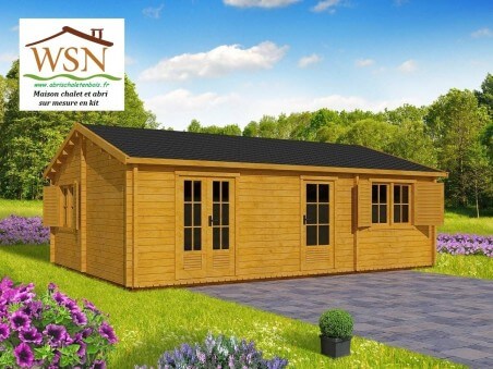 Chalet en bois  VENDEE 48m² Dim. (8000x6000-70mm)