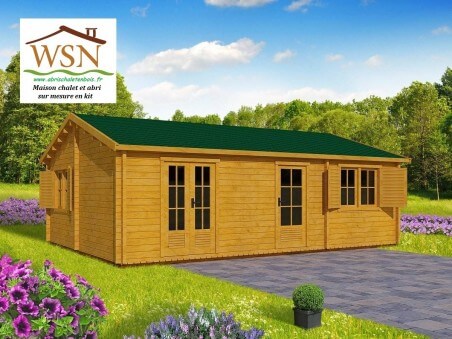 Chalet en bois  VENDEE 48m² Dim. (8000x6000-70mm)