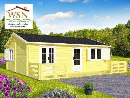 Chalet en bois  VENDEE 48m² Dim. (8000x6000-70mm)