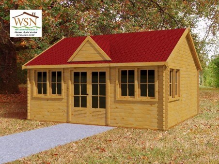 Bungalow en bois  VOSGES 31,8m² Dim. (6000X5300-44mm)